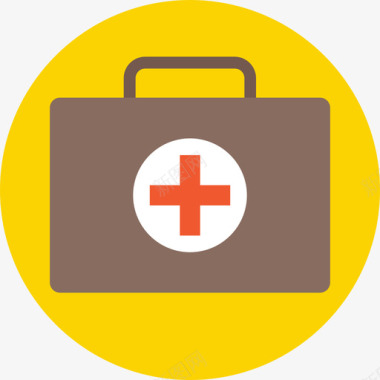 医疗包公文包医疗用品包扁平图标图标