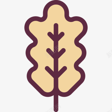橡木叶秋季元素2线性颜色图标图标