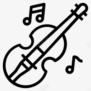 小提琴音乐管弦乐队图标图标