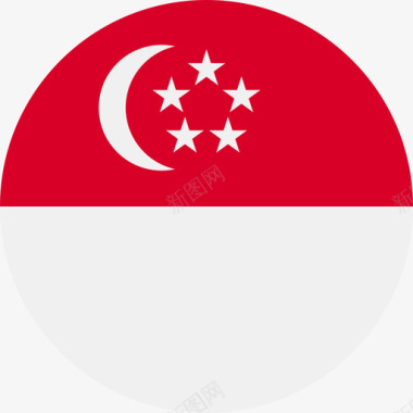 圆形时间轴新加坡国旗圆形图标图标