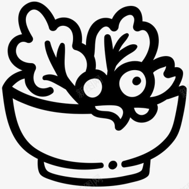 沙拉碗食物健康图标图标