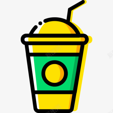奶昔咖啡店10黄色图标图标