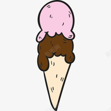 冰淇淋夏日假期彩色图标图标