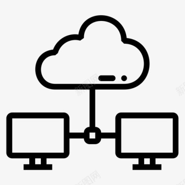 连接互联网计算机计算机监视器连接图标图标