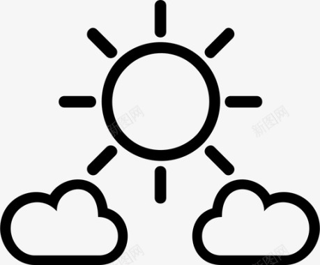 云彩和太阳天气晴朗云彩图标图标