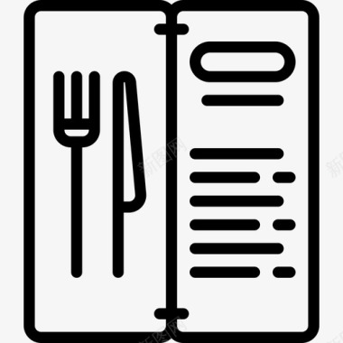 菜单餐厅元素2线性图标图标