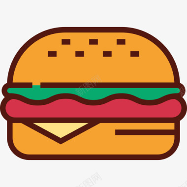 美味的食物汉堡食物6原色图标图标