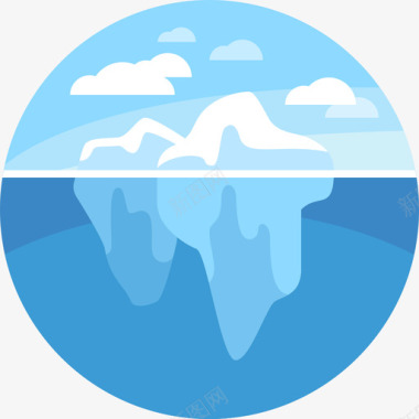 平面风冰山景观收藏平面图标图标