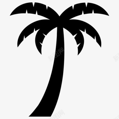 热带树椰子树木偶树图标图标