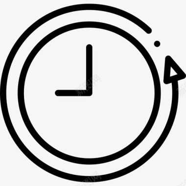 时钟时间和日期元素线性图标图标