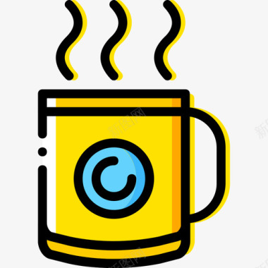 咖啡杯咖啡厅10号黄色图标图标