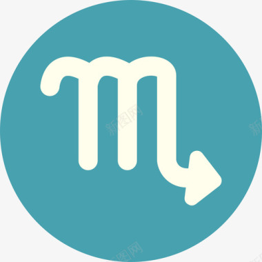 天蝎座黄道带2圆形扁平图标图标