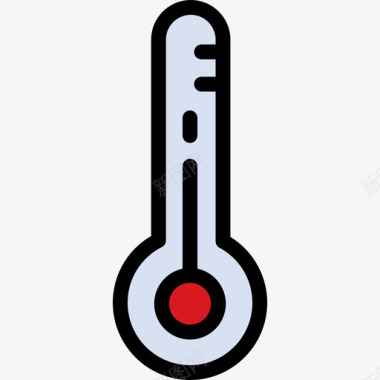 温度计科学研究元素线性颜色图标图标