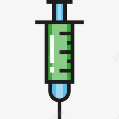 科学健康饮食注射器科学线性颜色图标图标