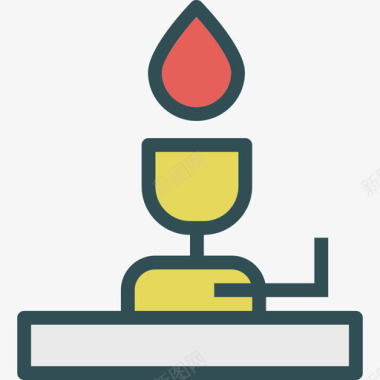 燃烧的篝火燃烧器科学7线性颜色图标图标