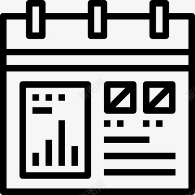 页日历图标日历数据开发收集线性图标图标