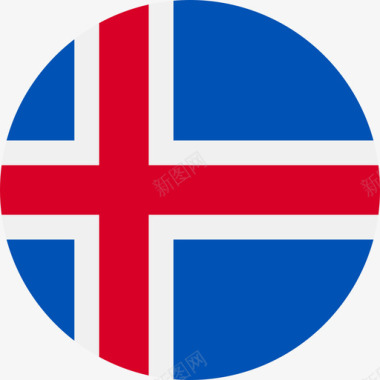 圆形时间轴冰岛国旗圆形图标图标