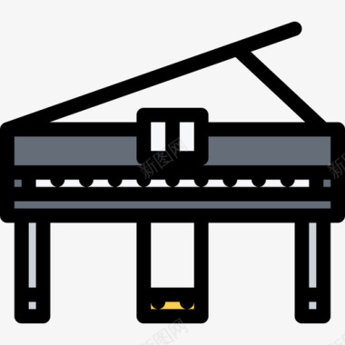 钢琴音乐5色彩图标图标