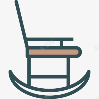 摇椅家用2线性颜色图标图标