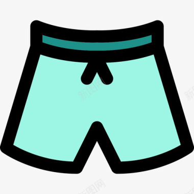 短裤夏季元素2线性颜色图标图标