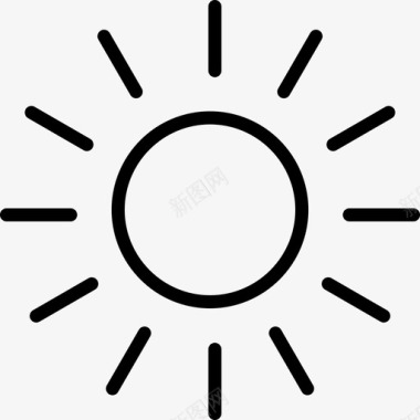 阳光平面元素线条图标图标
