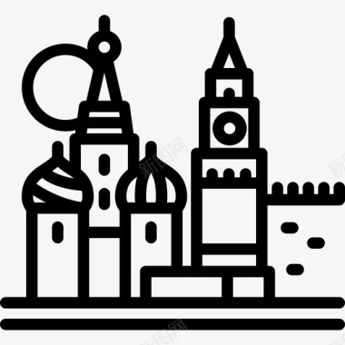 莫斯科风景线直线图标图标