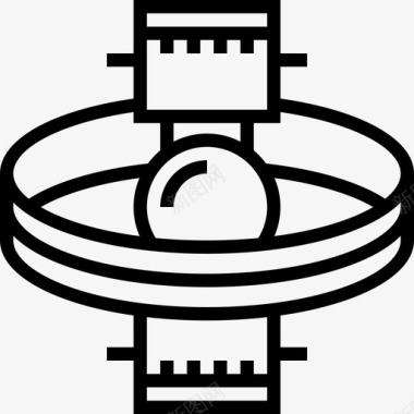 宇航员PNG空间站宇航员和太空直线型图标图标