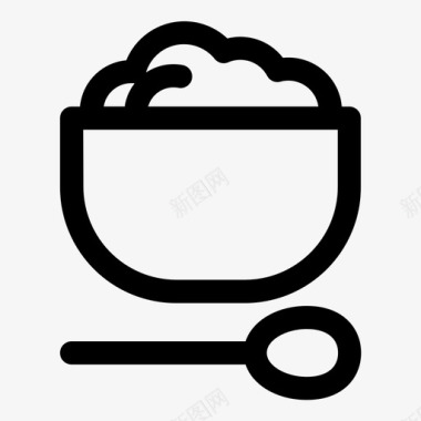燕麦粥碗早餐图标图标