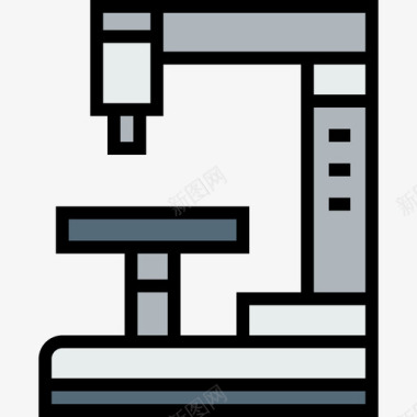 显微镜显微镜卫生和医学线颜色图标图标