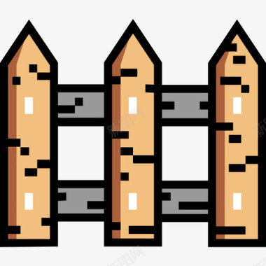 栅栏围墙栅栏不动产15线颜色图标图标