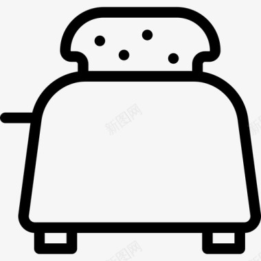 烤面包机食物5线性图标图标