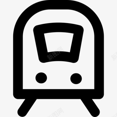 火车运输元素粗体圆形图标图标
