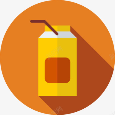 果汁圆形彩色食品平板图标图标