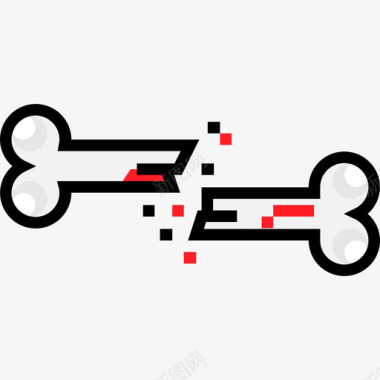 医学画骨折健康与医学9线状颜色图标图标