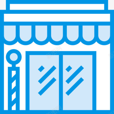 商业商店商业和营销部蓝色图标图标