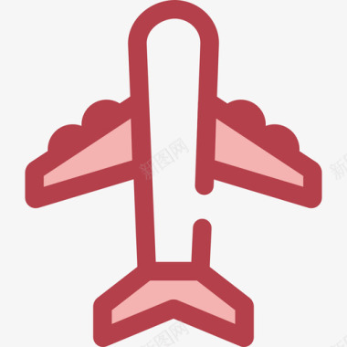 飞机运输8红色图标图标