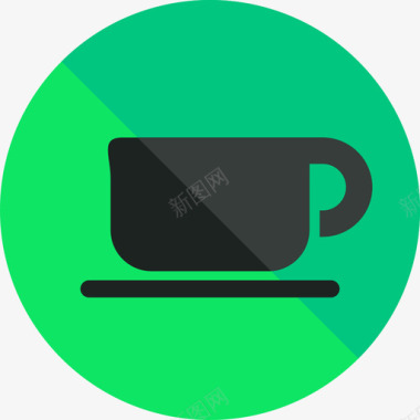 圆形UI咖啡机场图标圆形平面图标