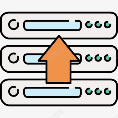 彩色长条服务器设备9彩色128px图标图标