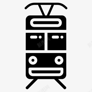 公共交通标识电车公共交通交通图标图标