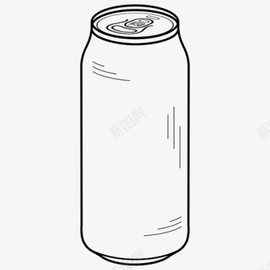 啤酒罐铝瓶子图标图标