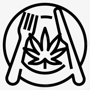 大麻食谱大麻食物图标图标