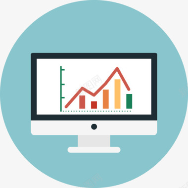 股票走势分析分析搜索引擎优化3平面图标图标