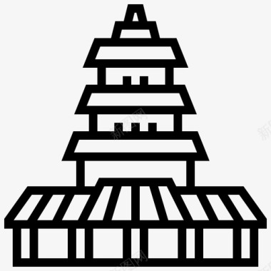 宝塔建筑中国图标图标
