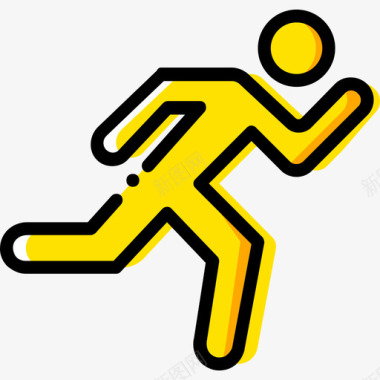 跑步健身2黄色图标图标