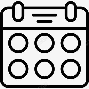 鸡年日历免抠PNG元素日历业务元素6线性图标图标