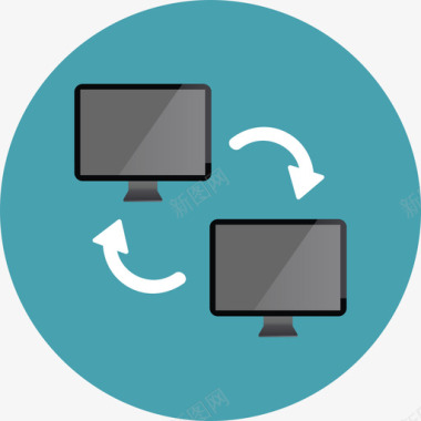 传送传送技术圆形平面图标图标