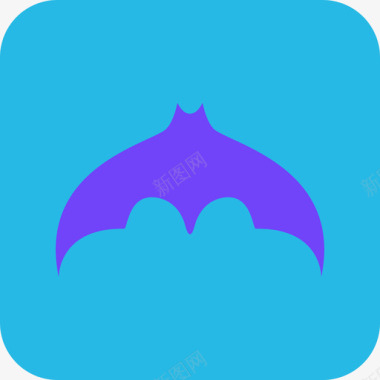 蝙蝠的翅膀标志蝙蝠动物色彩万圣节元素图标图标