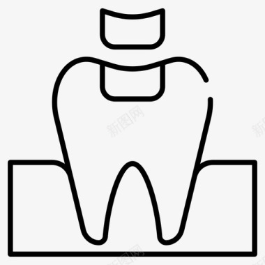 爱护口腔牙科填充物牙齿填充物牙科图标图标