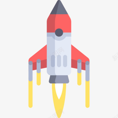 火箭飞船发射游戏3扁平图标图标