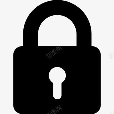 公共标识安全挂锁安全图标组实心图标